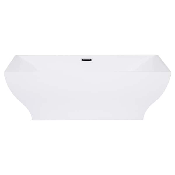 Aqua Eden Penelope 67 in. Acrylic Flatbottom Freestanding Bathtub in White