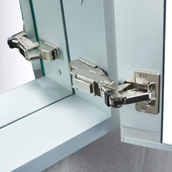 19 in. W x 30 in. H Rectangular White Aluminum Recessed/Surface Mount Medicine Cabinet with Mirror