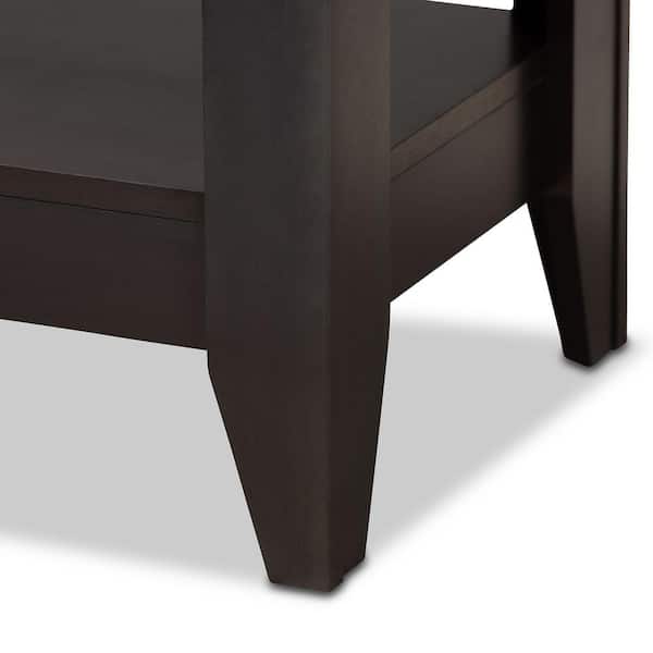 Baxton Studio Elada 40 in. Dark Brown Medium Rectangle Wood