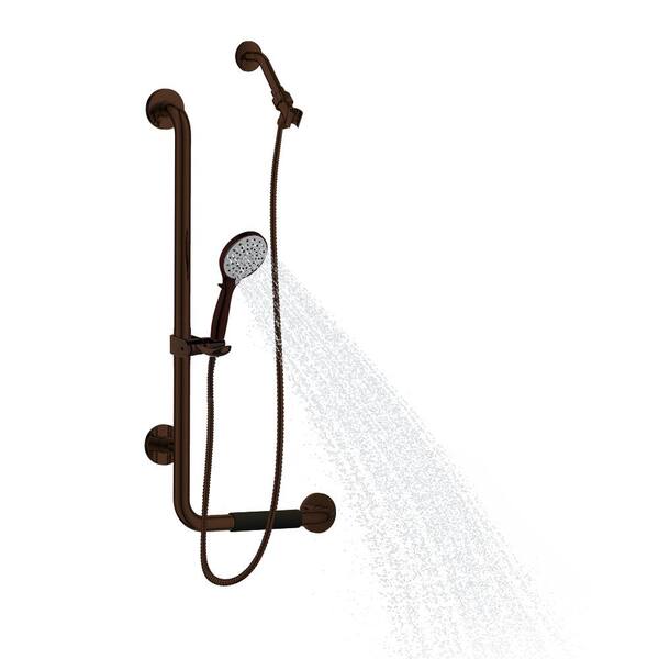 PULSE Showerspas ErgoSlideBar Left 5Spray Wall Bar Shower Kit In Oil