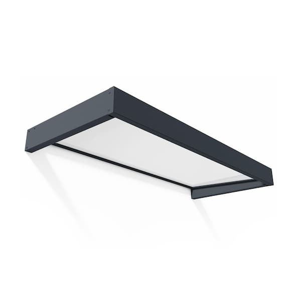 Sophia 3 ft. x 7 ft. Gray/White Opal Door and Window Awning