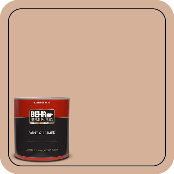BEHR PREMIUM PLUS 1 qt. #S210-3 Sweet Tea Flat Exterior Paint & Primer