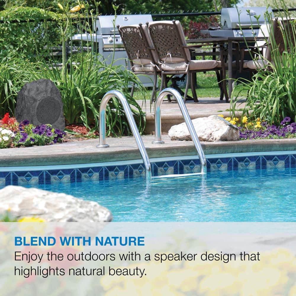 Gray Waterproof Bluetooth Outdoor Rock Speaker Set