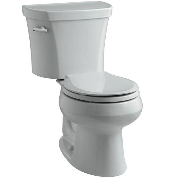 KOHLER Wellworth 14 in. Rough-In 2-piece 1.28 GPF Single Flush Round Toilet in Ice Grey