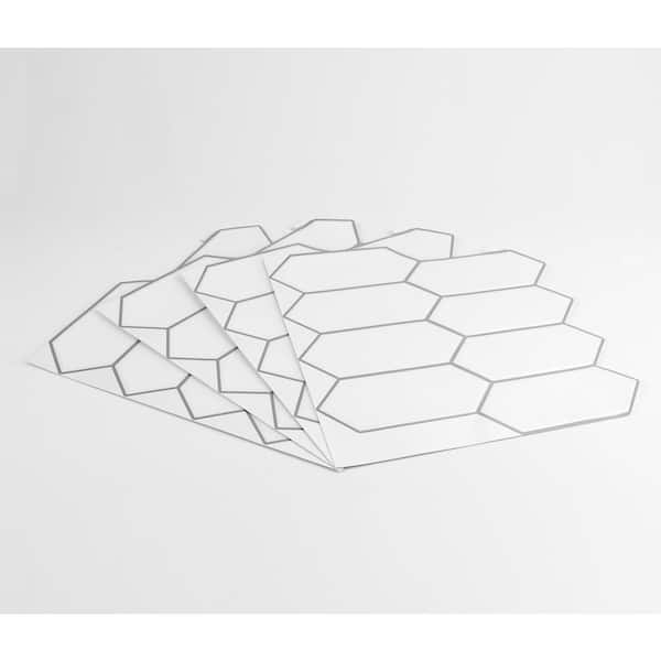 WallPOPs White Rhombus Wall Applique Peel and Stick Backsplash