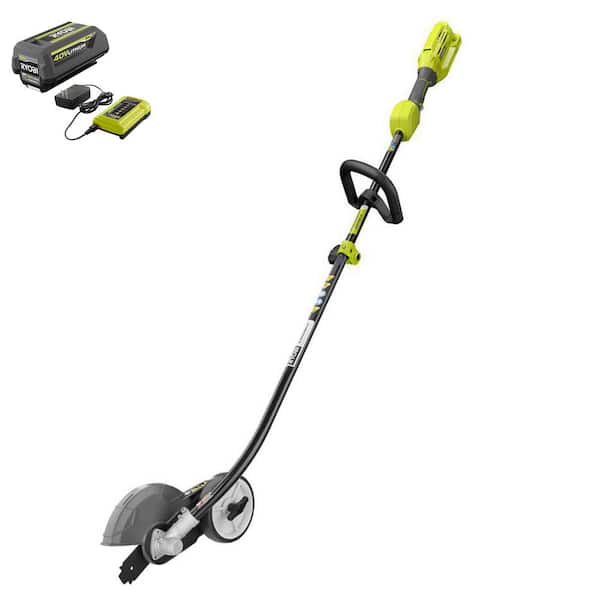 RYOBI 40V Expand-It Cordless Battery Attachment Capable Edger with 4.0 Ah Battery and Charger