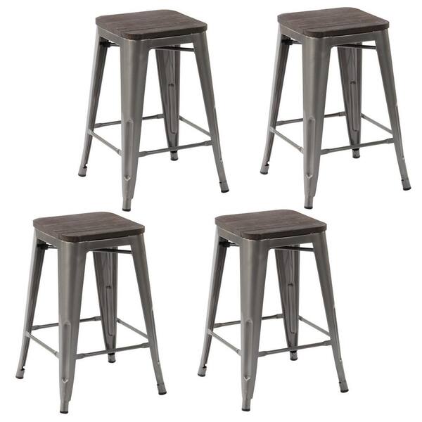 hampden industrial wood top counter stool