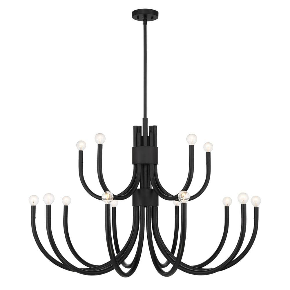 Savoy House Sorrento 15-Light Matte Black Chandelier 1-6682-15-89 - The ...