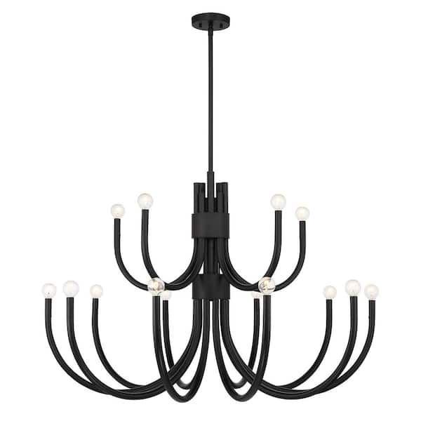 Sorrento 15-Light Matte Black Chandelier