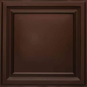 Galleria Mocha 2 ft. x 2 ft. PVC Faux Tin Lay In or Glue Up Ceiling Tile (40 sq. ft./case)
