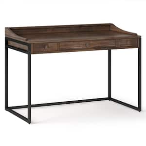 Ralston 48 in. Rectangle Rustic Natural Aged Brown Wooden 2-Drawers Small Computer Desk