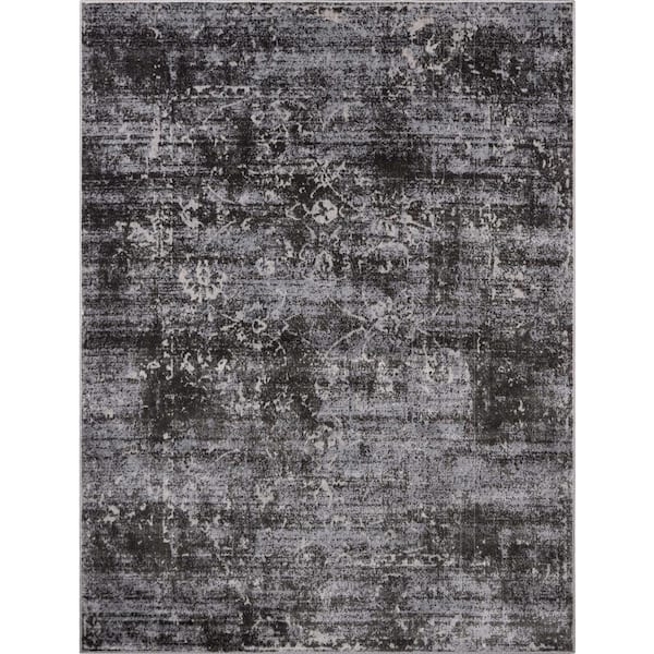 Well Woven Zazzle Thiva Vintage Oriental Floral Pattern Grey 3 ft. x 5 ft. Area Rug