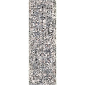 Vermont Chelsea Gray/Ivory 2 ft. 7 in. x 8 ft. Oriental Polyester Runner Rug