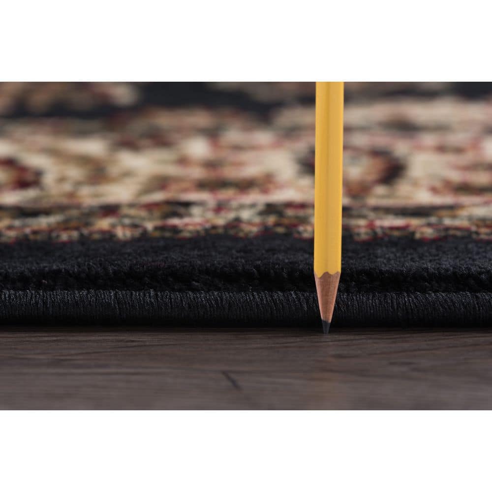 Sensation Black 9 ft. x 12 ft. Traditional Area Rug - thumbnail 3