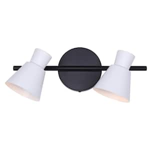 Radley 2 ft. Matte White Halogen Wall Mounted Hard Wired Track Lighting Kit with Cylinder Head