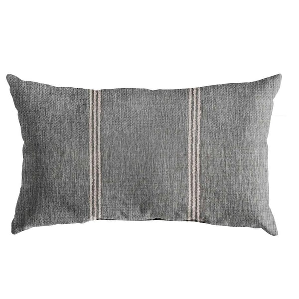 SORRA HOME Sorra Home Sunbrella Lengthen Stone Rectangle Outdoor Lumbar Pillow