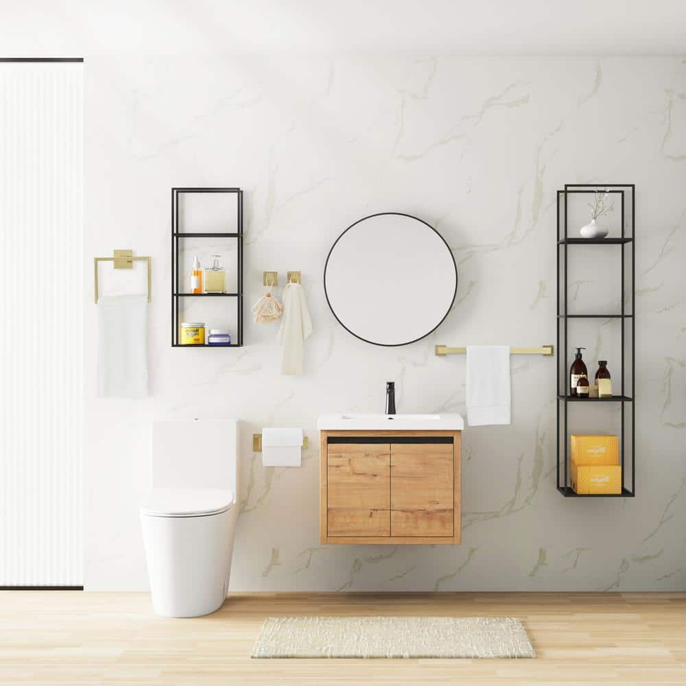 Brushed Gold 4-Piece Metal Bathroom Hardware Set