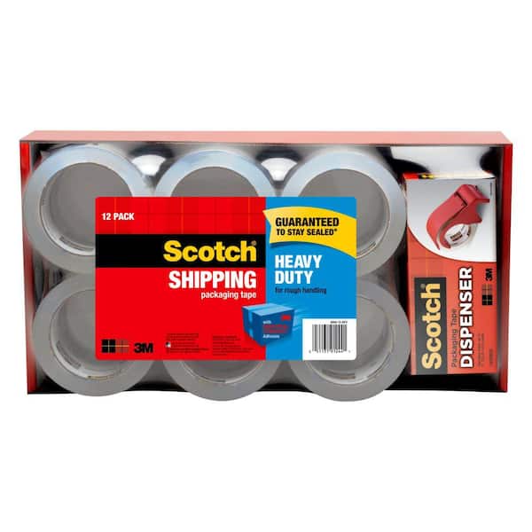 Scotch Heavy Duty Shipping Tape Dispenser w/ 2 Rolls of Tape, 1.88