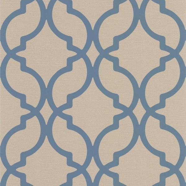 Decorline Harira Blue Moroccan Trellis Wallpaper