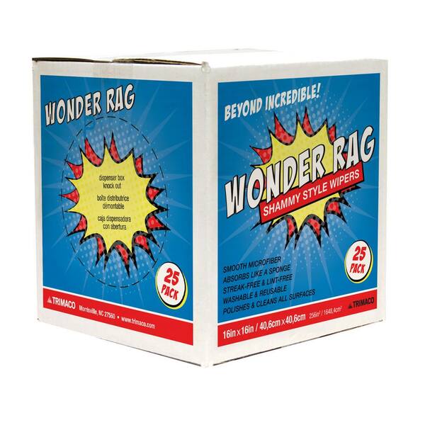 TRIMACO:Trimaco 16 in. x 16 in. Wonder Rag Microfiber Dispenser Box (16 Boxes)
