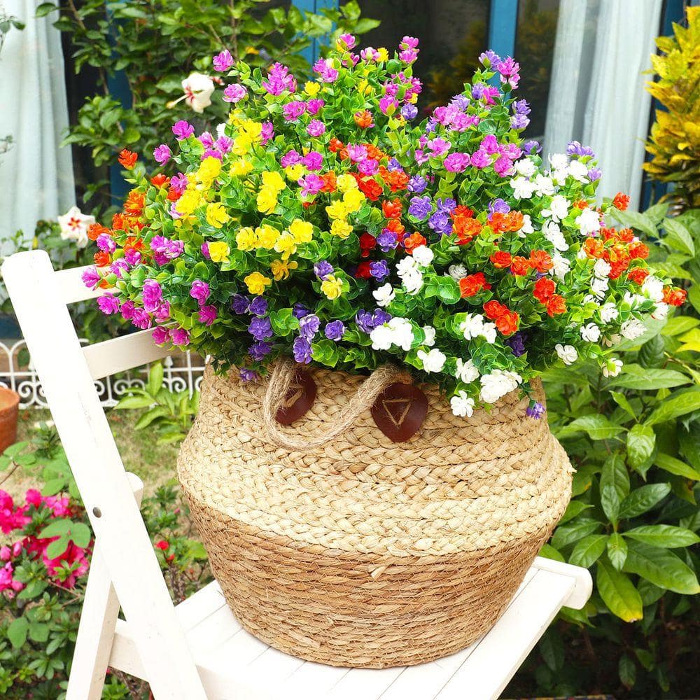 20 Bundles 9.8 in. H Multi-Color Artificial Flowers UV Resistant