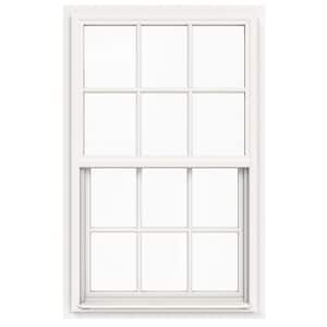 30 in. x 36 in. V-4500 Series White Single-Hung Vinyl Window with 6-Lite Colonial Grids/Grilles