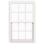 30 in. x 48 in. V-4500 Series White Single-Hung Vinyl Window with 6-Lite Colonial Grids/Grilles