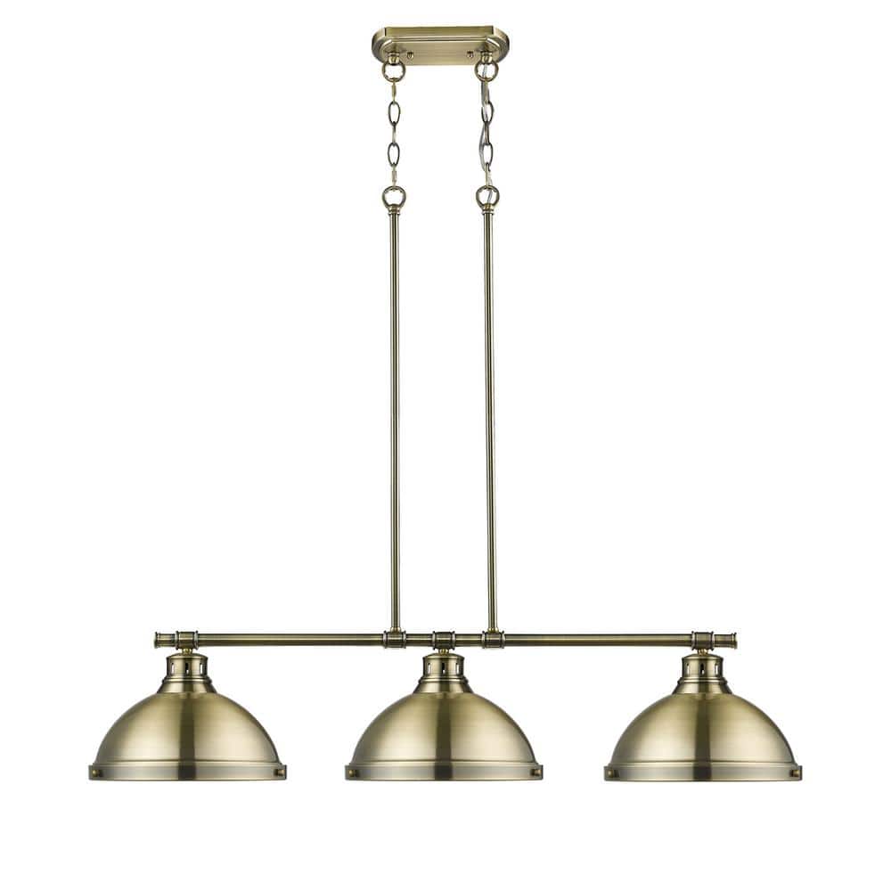 Duncan AB 3-Light Aged Brass Pendant with Aged Brass Shades price history on PriceWatchPro