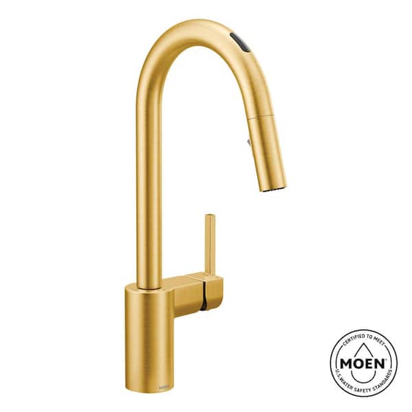 Align Single-Handle Smart Touchless Pull Down Sprayer Kitchen Faucet with Voice Control and Power Clean in Brushed Gold