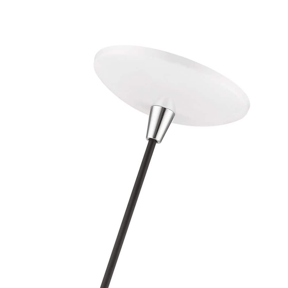 Shiny White and Chrome 3-Light Large Pendant