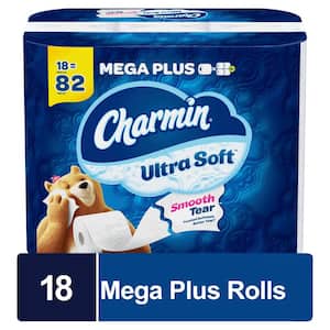 Ultra-Soft Smooth Tear Toilet Paper Rolls (18 Mega Plus Rolls)