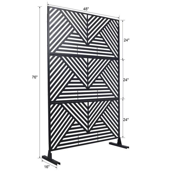 6-ft H x 3-in W Black Galvanized Steel Decorative Universal Fence Post