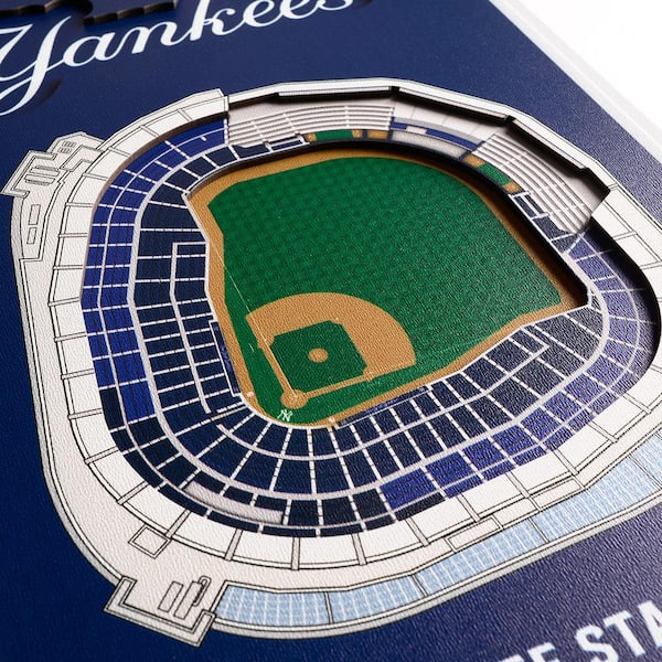 YouTheFan MLB New York Yankees Wooden 8 in. x 32 in. 3D Stadium