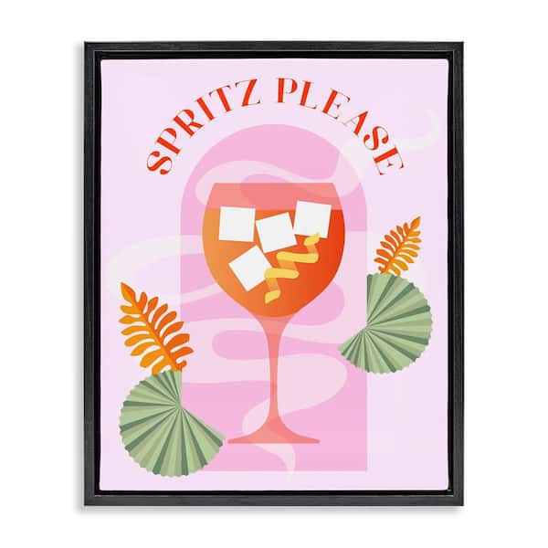 Stupell Industries Spritz Please Cocktail by Daphne Polselli Black Floater Frame Food Graphic Art Print 21 in. x 17 in.
