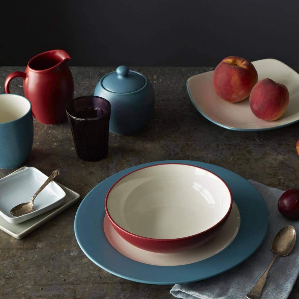 Turquoise Ceramic Soup and Cereal Bowls Set of 4