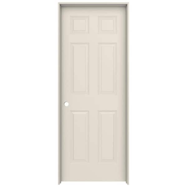 JELD-WEN 28 in. x 80 in. Colonist Primed Right-Hand Smooth Solid Core Molded Composite MDF Single Prehung Interior Door