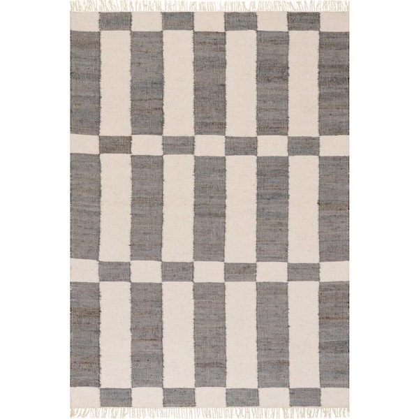 Tierra Jute Modern Farmhouse Charcoal 9 ft. x 12 ft. Indoor Area Rug