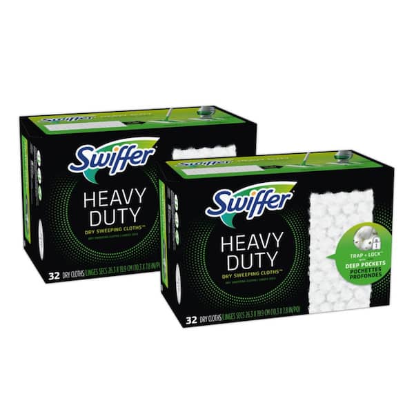 Swiffer Sweeper Heavy-Duty Dry Sweeping Cloths (32-Count, 2-Pack)