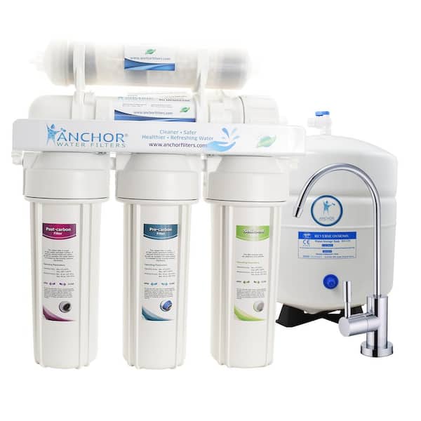 ANCHOR WATER FILTERS Ultra Series 6-Stage Alkaline Mineral Reverse Osmosis Water Purification System - Under Sink Water Filter - 75 GPD