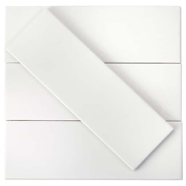 Ivy Hill Tile Barnet White 3 in. x 9 in. x 10mm Matte Ceramic Subway Wall Tile (30 pieces / 5.16 sq. ft. / box) Ivy Hill Tile Barnet White 3 in. x 9 in. x 10mm Matte Ceramic Subway Wall Tile (30 pieces / 5.16 sq. ft. / box)