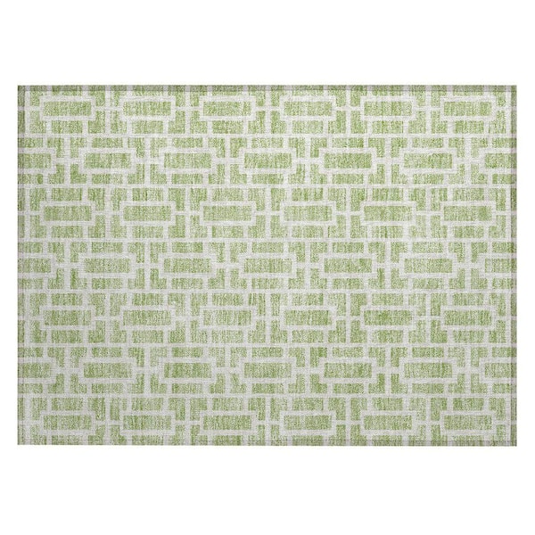 Chantille Machine Washable Indoor/Outdoor Abstract ACN916 Aloe 1 ft. 8 in. x 2 ft. 6 in. Area Rug