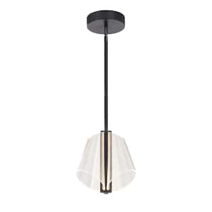 Mulberry 11 in. 1 Light 44-Watt Black/Light Guide Integrated LED Pendant Light