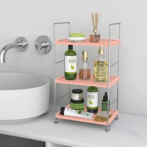 Cosmetic Storage Rack for Bathroom Countertop, 3-Tier Standing Shelf for Kitchen Organizer