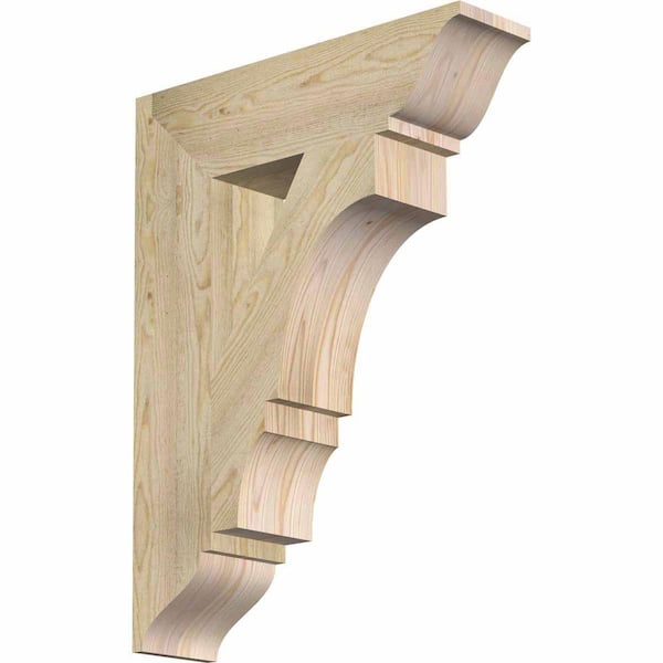 Ekena Millwork 6 in. x 32 in. x 24 in. Douglas Fir Balboa Traditional Rough Sawn Bracket