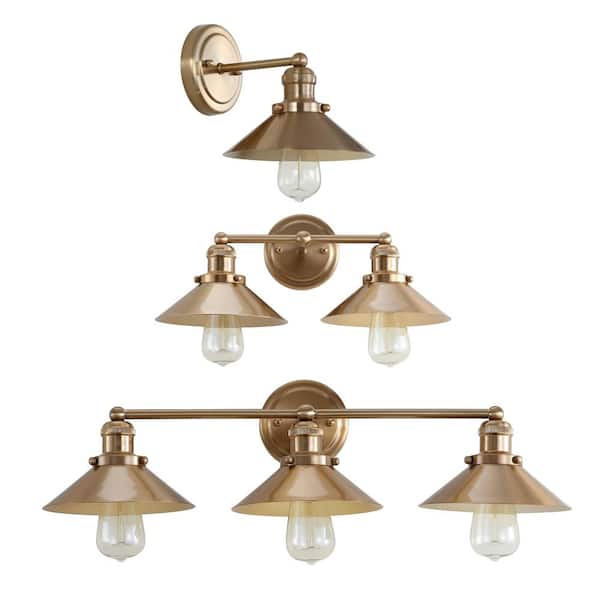 3-Light Metal Brass Gold Vanity Light by  JONATHAN Y August 26.5 in 