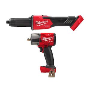 M18 FUEL 18V Lithium-Ion Brushless Cordless 1/4 in. Braking Die Grinder (Tool-Only) w/Mid Torque 1/2 in. Impact Wrench