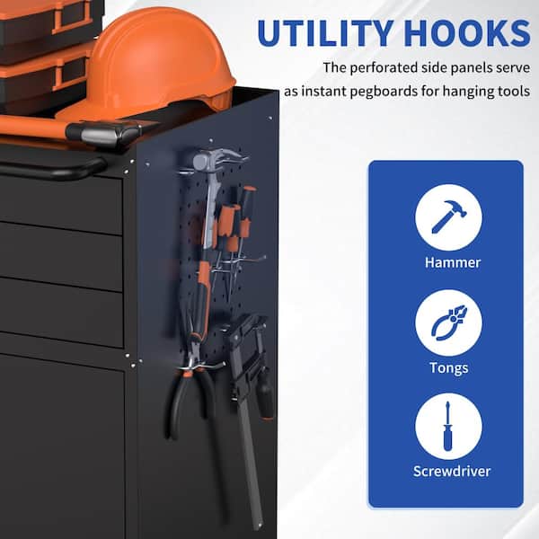 Reviews for Black 34.3 in. Rolling Metal Tool Cabinet Heavy Duty