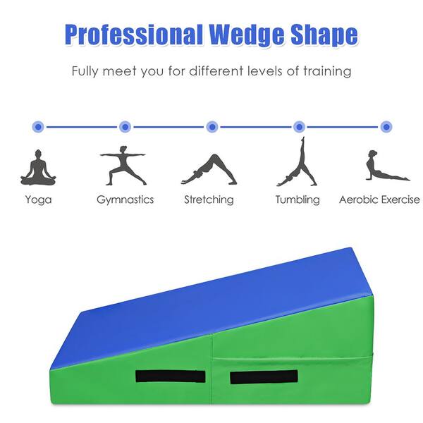 Costway Incline Gymnastics Mat Wedge Ramp Gym Fitness Skill Shape Tumbling  Mat W/handles : Target