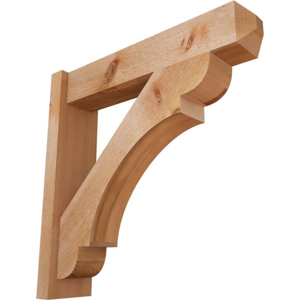 Ekena Millwork 6 in. x 26 in. x 26 in. Western Red Cedar Olympic Craftsman Rough Sawn Outlooker