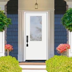 Legacy 30 in. x 80 in. RHIS 2/3 Clear Glass White Primed Fiberglass Prehung Front Door